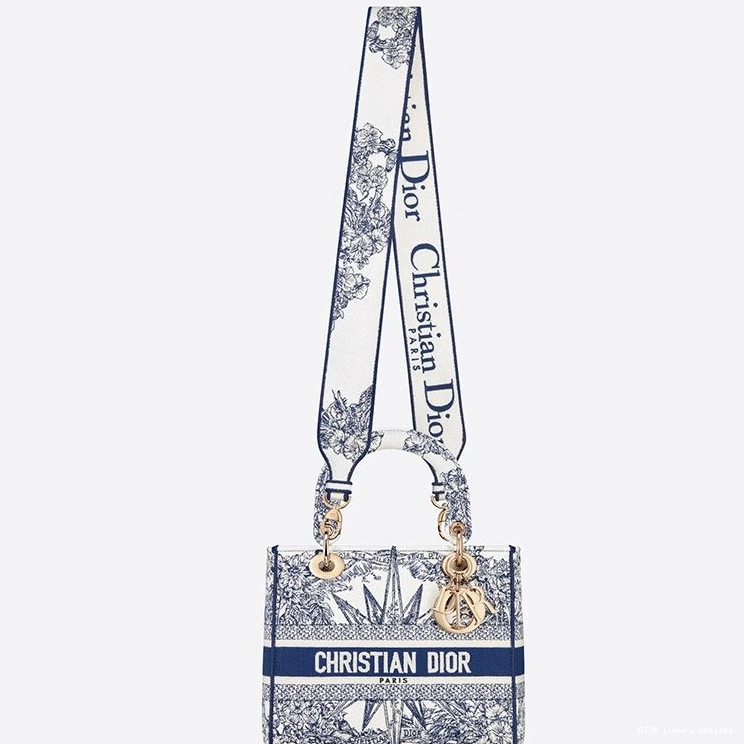 Cheap Medium Blue D-lite Lady Motif d'Infini Canvas Reve Bag 0817 Luxury